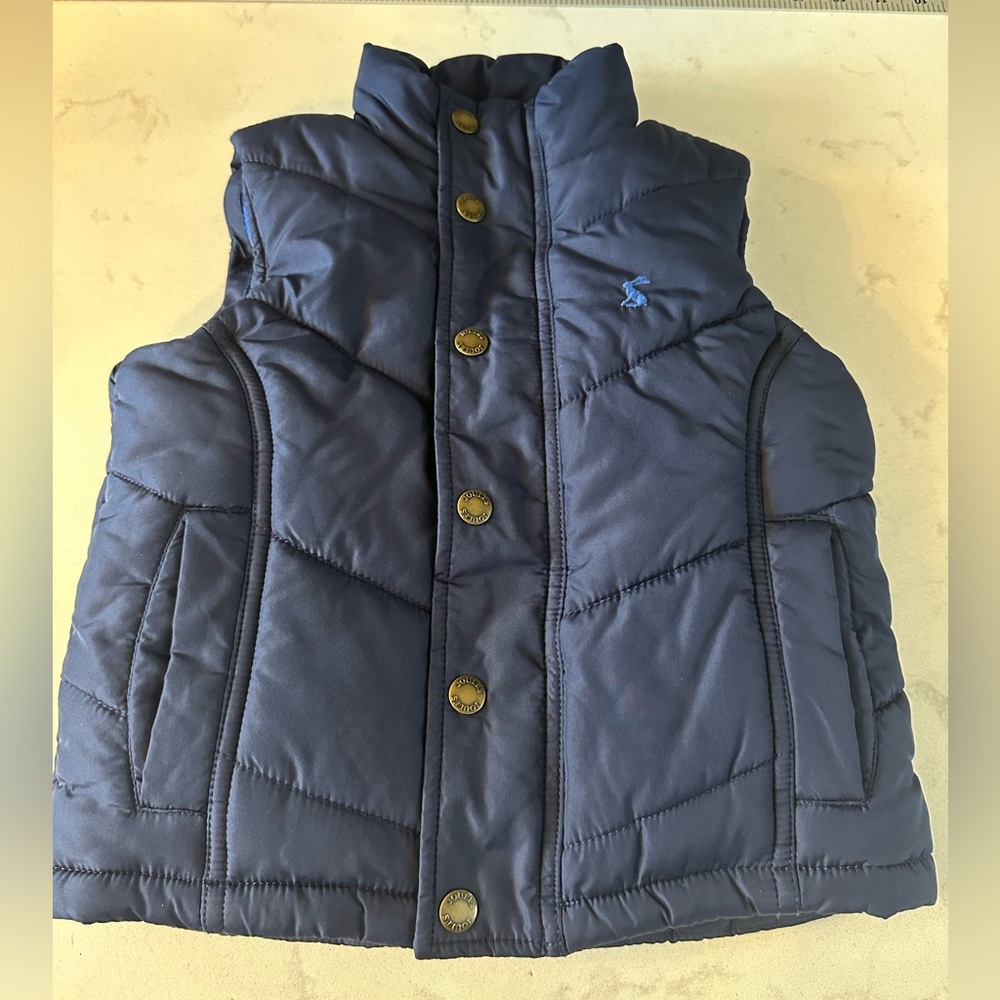 JOULES Boys 4Youth, Insulated Vest Navy Blue, Full Zip, Lined, Pockets